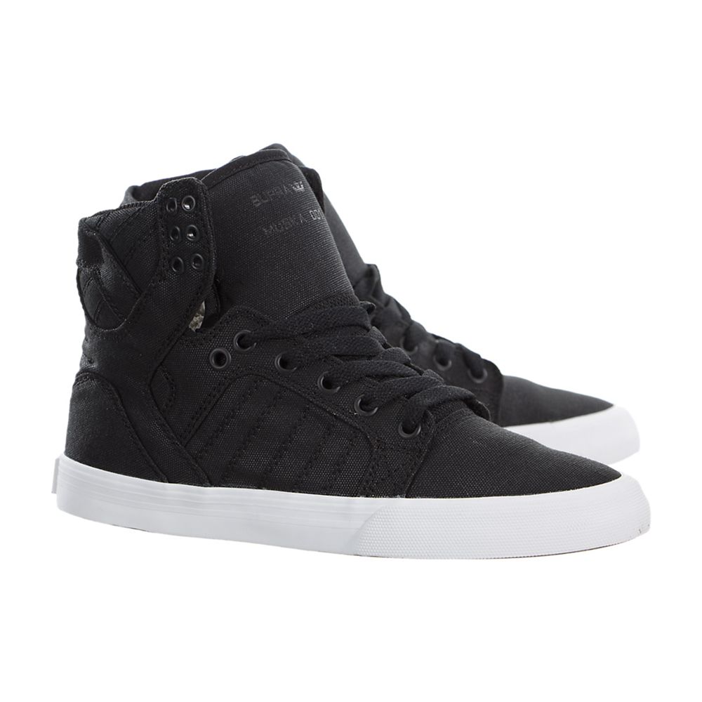 Baskets Montantes Supra SkyTop Noir Black/White Femme | PTW-13686075